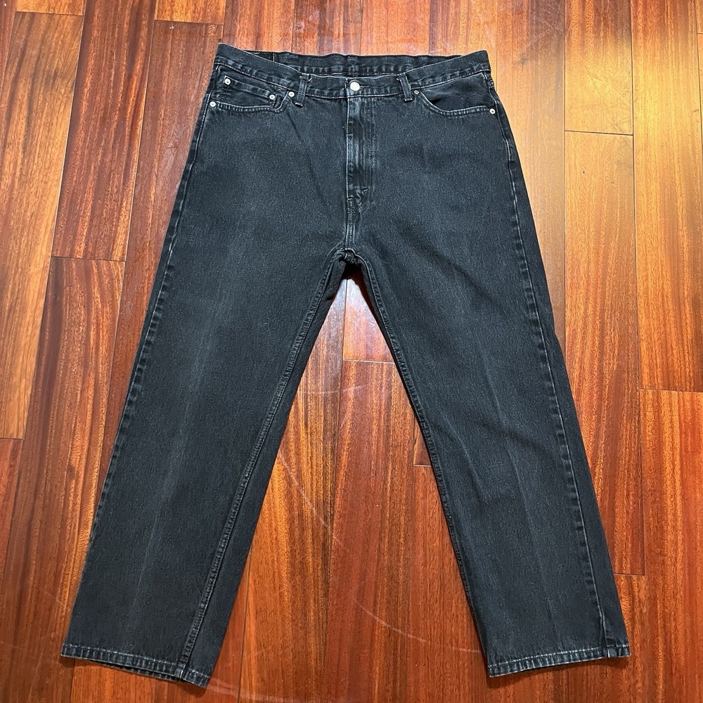 Levis Jeans Mens 40x30 (39x29) Black 505 Straight Leg Workwear 100% Cotton Denim